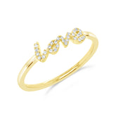 0.07ct 14k Yellow Gold Diamond "Love " Ring